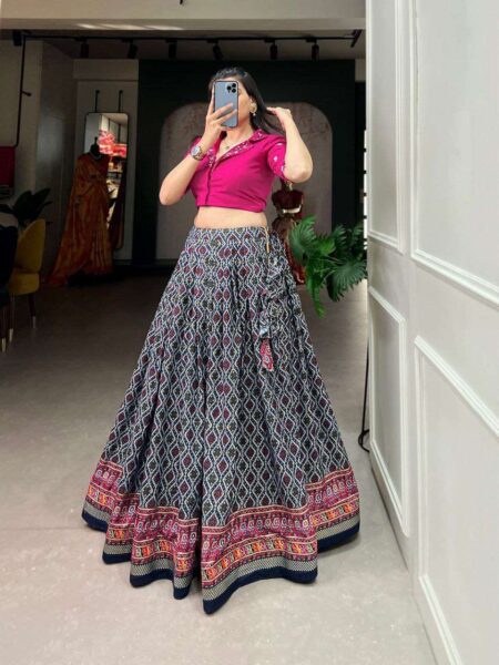 Women's Printed Ethnic Lehenga Choli Set with Embroidered Blouse ? Stylish Festive Wear
